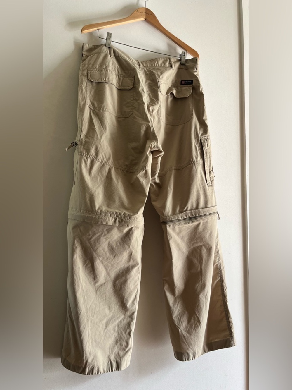 Vintage Chaps Ralph Lauren Convertible Cargo Pants 38 Khaki Zip Off Shorts - Picture 3 of 10
